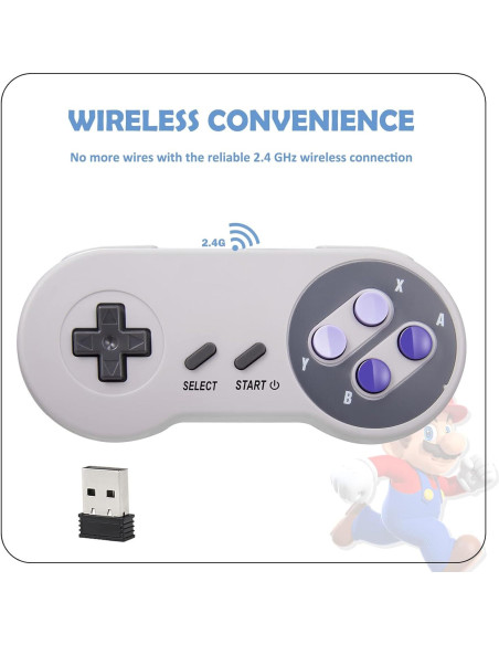 Controlador Inalámbrico USB iNNEXT SNES 2 Pack Recargable