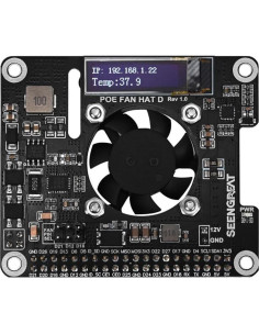 POE Fan HAT D LLidgermal para Raspberry Pi 4B/3B+ con Pantalla OLED 2