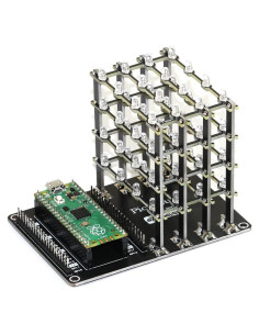 Cubo LED 4x4x4 HAT sb components para Raspberry Pi Pico Azul