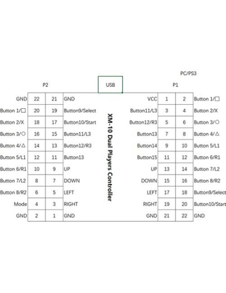 Interfaz Controlador USB Arcade Atomic Market 2 Jugadores MAME