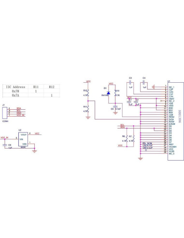 Módulo Pantalla OLED 0.96" Haldzemo 128x64 IIC Amarillo Azul