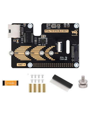 Adaptador PCIe a ETH y M.2 Coolwell para Raspberry Pi 5