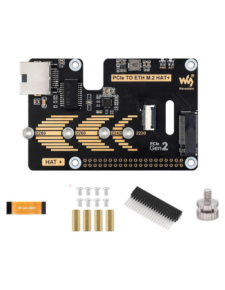 Adaptador PCIe a ETH y M.2 Coolwell para Raspberry Pi 5