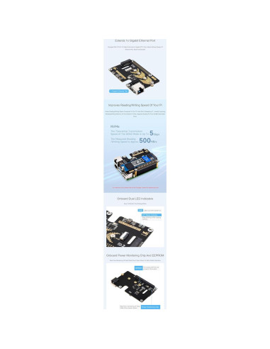 Adaptador PCIe a ETH y M.2 Coolwell para Raspberry Pi 5