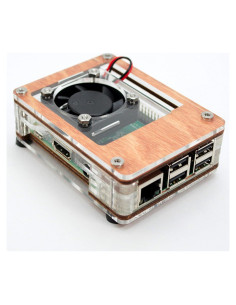 Funda Zebra Bagel C4Labs para Raspberry Pi 4B y 3B+ - Madera
