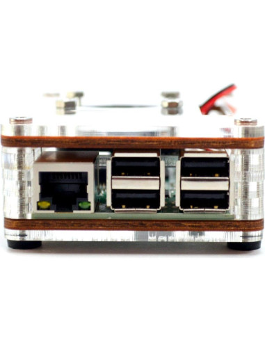 Funda Zebra Bagel C4Labs para Raspberry Pi 4B y 3B+ - Madera