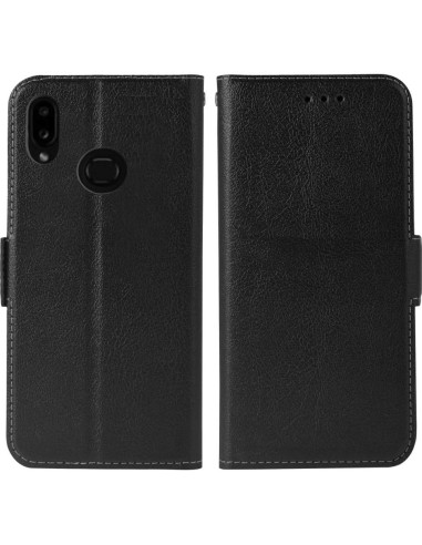 Funda Flip Wallet Samsung Galaxy A10S Cuero PU Negro con Soporte