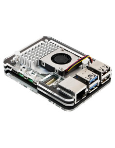 Fuente de Poder 27W USB-C + Caja Acrílica Raspberry Pi 5