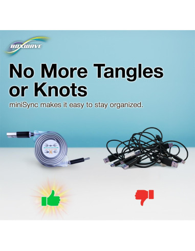 Cable Retráctil BoxWave USB-A a USB Tipo-C 10 cm a 93 cm