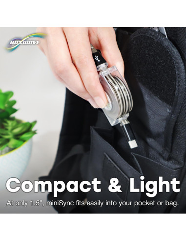 Cable Retráctil BoxWave USB-A a USB Tipo-C 10 cm a 93 cm