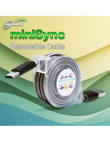 Cable Retráctil BoxWave USB-A a USB Tipo-C 10 cm a 93 cm
