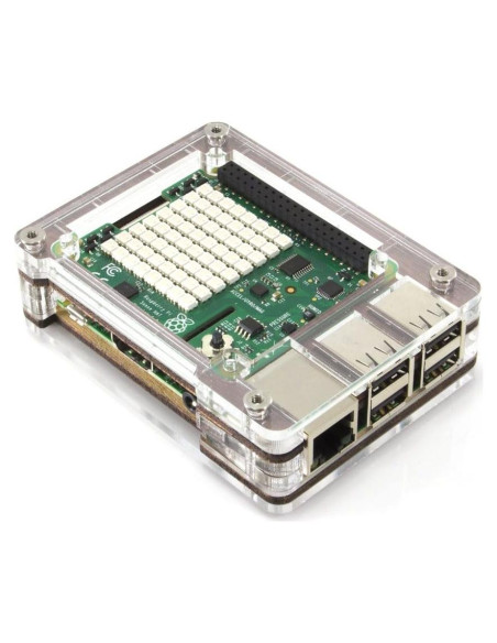 Funda Top Hat Zebra para Raspberry Pi 3B+/Pi 2/B+ - Madera