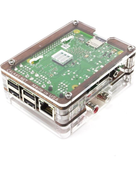 Funda Top Hat Zebra para Raspberry Pi 3B+/Pi 2/B+ - Madera