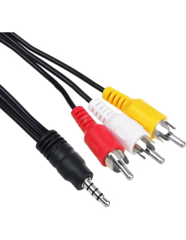 Cable AV 3.5mm a 3 RCA 1.52m Jantoy para Raspberry Pi