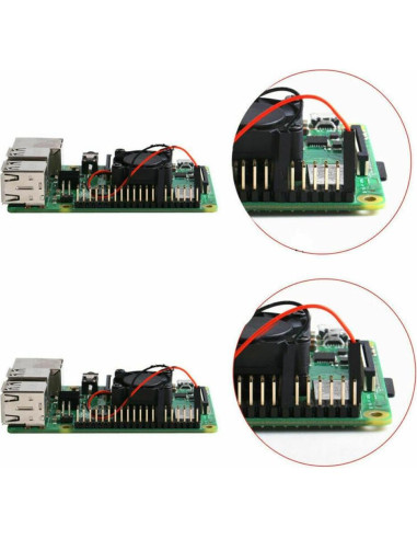Set Ventilador Cuadrado Silencioso ZEZEFUFU para Raspberry Pi