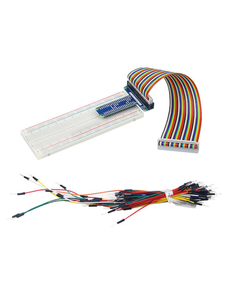 Kit Placa de Expansión GPIO T + Cable 20cm + Breadboard 630 Puntos