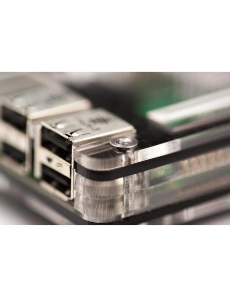 Funda C4Labs Black Ice para Raspberry Pi 3B+, 2 y B+
