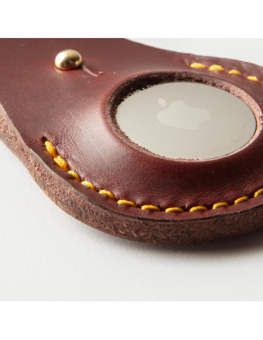 Porta llaves de cuero The Tulip Tree para Apple AirTag - Borgoña