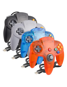 Paquete de 4 Controladores USB N64 SAFFUN con Palanca 3D