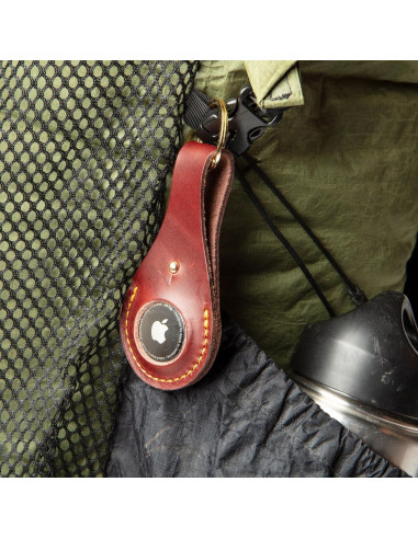 Porta llaves de cuero The Tulip Tree para Apple AirTag - Borgoña