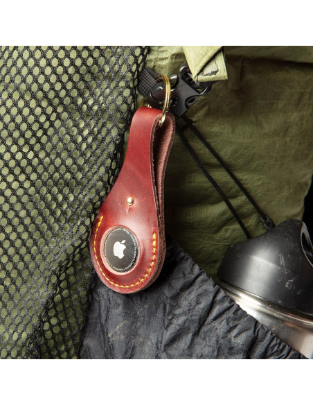 Porta llaves de cuero The Tulip Tree para Apple AirTag - Borgoña