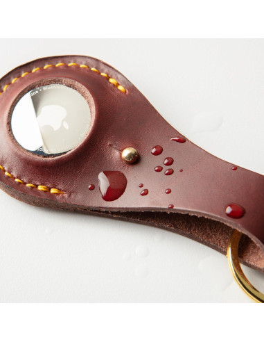 Porta llaves de cuero The Tulip Tree para Apple AirTag - Borgoña