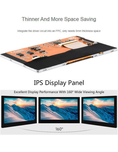 Pantalla DSI 4.3" Waveshare IPS 800x480 para Raspberry Pi