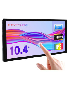 Pantalla QLED 10.4" Waveshare 1600x720 Táctil Capacitivo