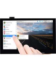 Monitor LCD Táctil 4.3" Waveshare 800x480 para Raspberry Pi 2