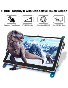 Pantalla Táctil 5" DORHEA HDMI 800x480 para Raspberry Pi 2