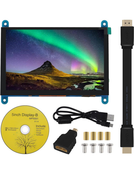 Pantalla Táctil 5" DORHEA HDMI 800x480 para Raspberry Pi