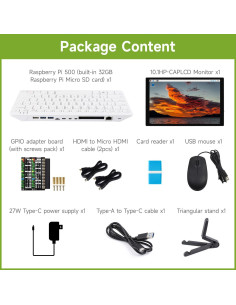 Kit Pantalla Táctil 10.1" Waveshare para Raspberry Pi 500 2