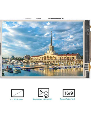 Monitor LCD 3.5" Zopsc IPS 1080P con Caja Acrílica