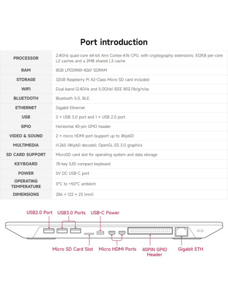 Kit Pantalla Táctil 10.1" Waveshare para Raspberry Pi 500