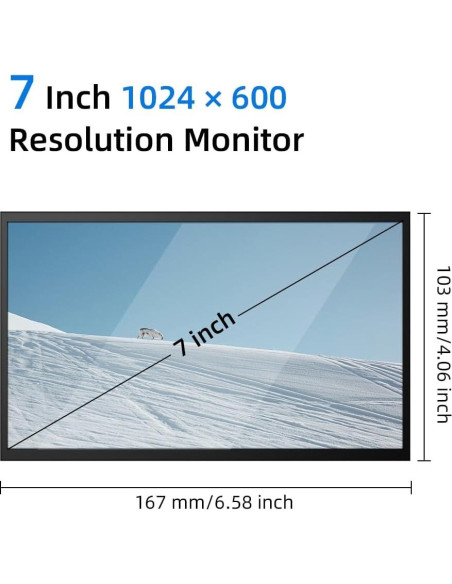 Monitor Portátil CUQI de 7" IPS 1024x600 HDMI para Raspberry Pi