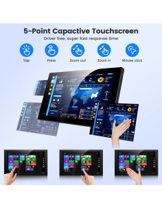 Monitor Portátil Eyoyo 7" Táctil 1024x600 Mini HDMI USB-C 2