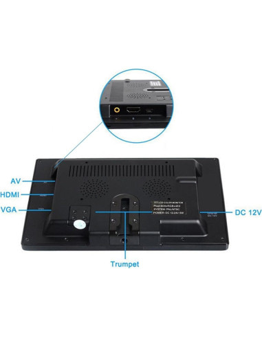 Monitor LCD TFT 7" PONPY HD 800x480 Táctil AV HDMI VGA
