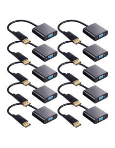 Paquete de 10 Adaptadores HDMI a VGA Yunsailing 16 cm