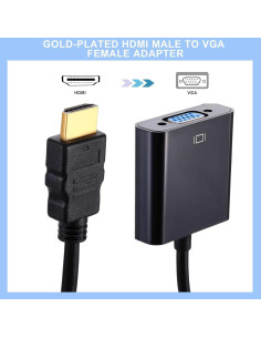 Paquete de 10 Adaptadores HDMI a VGA Yunsailing 16 cm 2