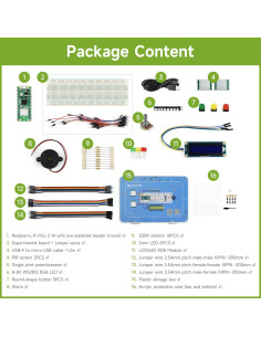Kit Básico Waveshare Raspberry Pi Pico 2 W 16 Artículos 2