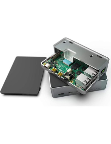 Caja para Raspberry Pi 4 Flirc de Aluminio Plata