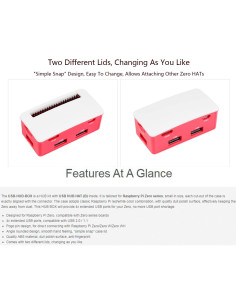 USB HUB HAT Waveshare para Raspberry Pi Zero 4 Puertos USB 2.0 2