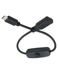 Cable de Extensión USB C con Interruptor CY 5V 3A 10x10 cm