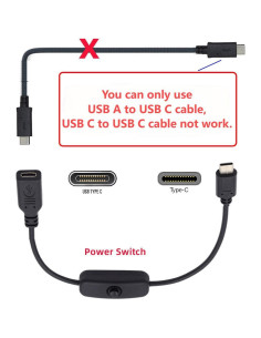 Cable de Extensión USB C con Interruptor CY 5V 3A 10x10 cm 2