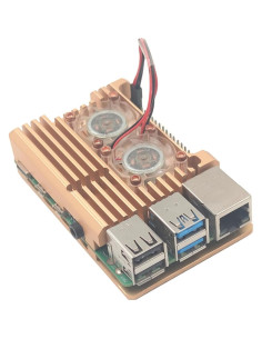 Caja de Aluminio para Raspberry Pi 4B con Doble Ventilador 2