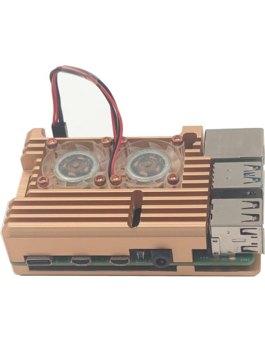 Caja de Aluminio para Raspberry Pi 4B con Doble Ventilador