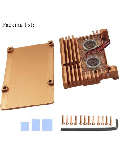 Caja de Aluminio para Raspberry Pi 4B con Doble Ventilador