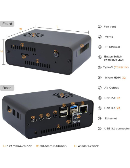 Kit NASPi V2.0 Geekworm para Raspberry Pi 4 - Almacenamiento 2.5" SATA
