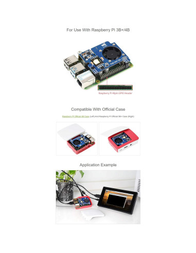 Power Over Ethernet HAT POE Tipo D Coolwell para Raspberry Pi 3B+/4B