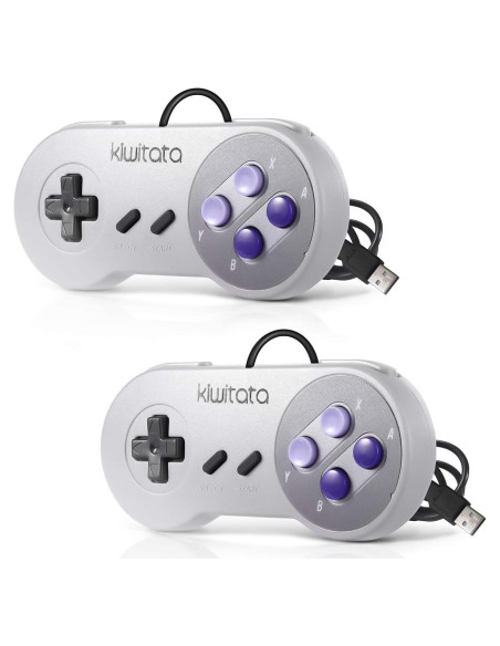 Controlador USB KIWITATA SNES 2X para Juegos Retro PC Mac